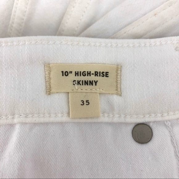 Madewell White 10” High Rise Skinny Jeans, Size 35 - Picture 8 of 9
